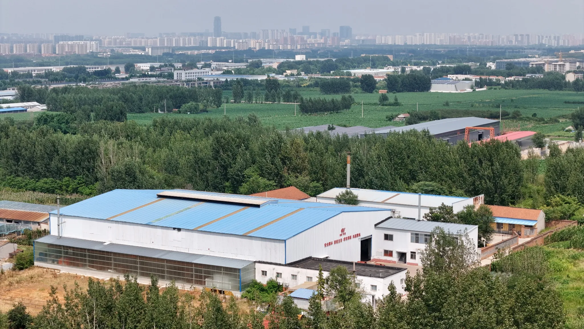Shandong Qiyue Fan factory aerial view