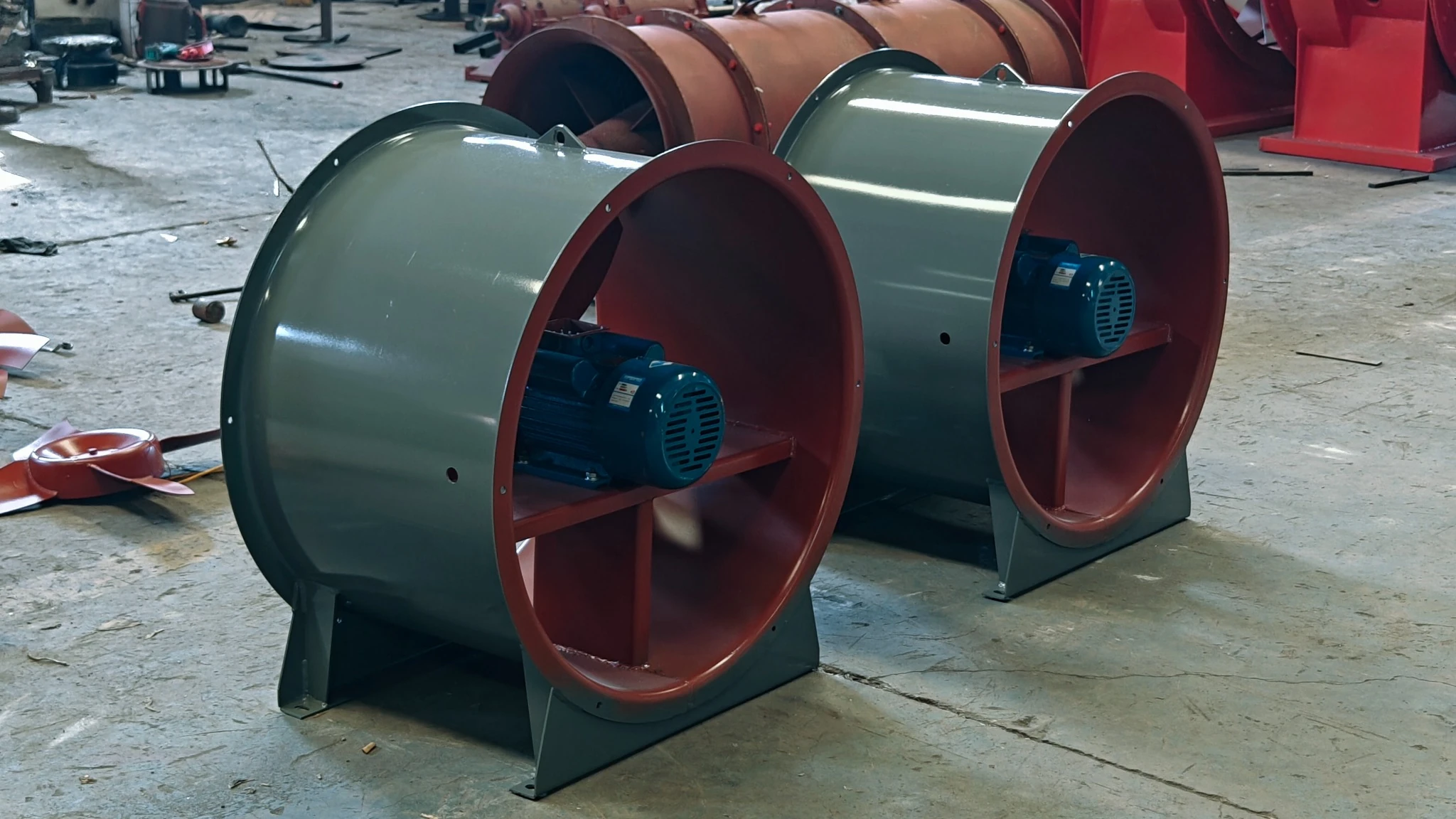 Industrial axial fans assembled in QIYUE FAN workshop