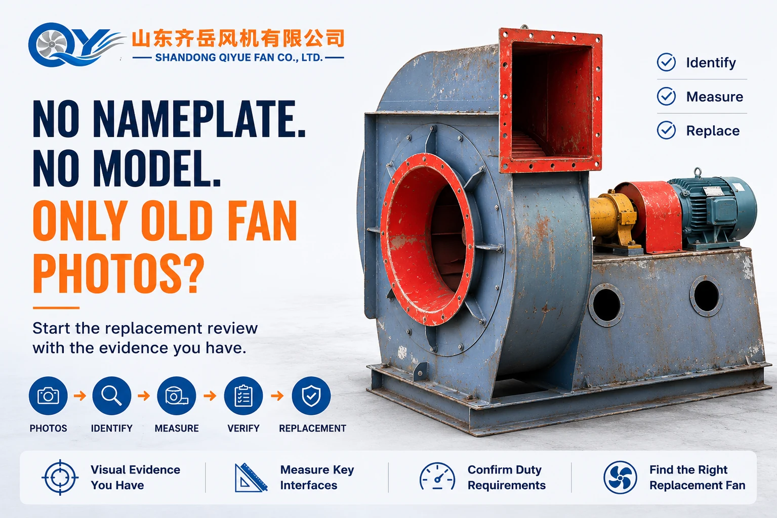 Industrial Fan Replacement from Old Fan Photos Industrial fan replacement review from old fan photos without nameplate or model