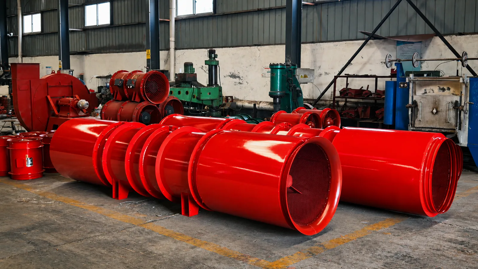 Finished industrial fans prepared for project delivery